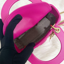 Load image into Gallery viewer, Lady Dior mini in Barbie pink with gold hdw
