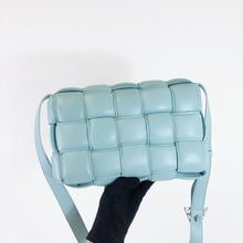 Load image into Gallery viewer, Bottega Veneta baby blue padded cassette bag with silver hdw
