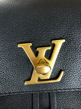 Load image into Gallery viewer, Louis Vuitton black lock me backpack, gold hdw
