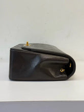 Load image into Gallery viewer, Chanel medium black lambskin vintage Diana bag, 24k gold hdw
