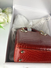 Load image into Gallery viewer, Lady Dior red mini exotic crocodile, full set
