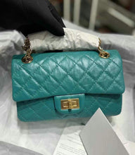 Load image into Gallery viewer, Chanel teal green mini reissue, 20cm gold hdw
