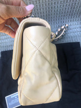 Load image into Gallery viewer, Chanel 19 beige small lambskin, mixed gold hdw
