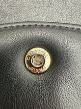 Load image into Gallery viewer, Chanel medium classic flap two tone black and blue with silver hdw.
