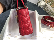 Load image into Gallery viewer, Lady Dior small red Cannage lambskin, with gold hdw
