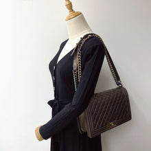 Load image into Gallery viewer, Chanel new medium brown iridescent boy bag, rainbow hdw
