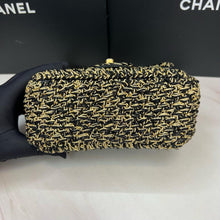 Load image into Gallery viewer, Chanel mini square, gold and black tweed
