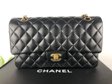 Load image into Gallery viewer, Chanel 31 series black lambskin medium flap, gold hdw
