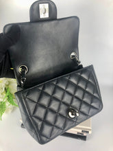 Load image into Gallery viewer, Chanel 19 series charcoal grey mini lambskin, silver hdw
