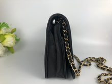 Load image into Gallery viewer, Chanel 24 series black caviar boy wallet on chain (woc), gold hdw
