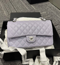 Load image into Gallery viewer, Chanel 21k purple lilac classic flap caviar, silver hdw
