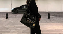 Load image into Gallery viewer, Chanel 22 black medium calfskin in contract stitching, with pouch
