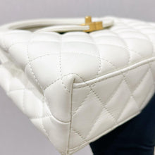 Load image into Gallery viewer, Chanel white Kelly Nano, crinkled shiny calfskin with aged gold hdw
