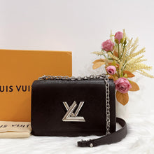 Load image into Gallery viewer, Louis Vuitton black twist MM with silver hdw
