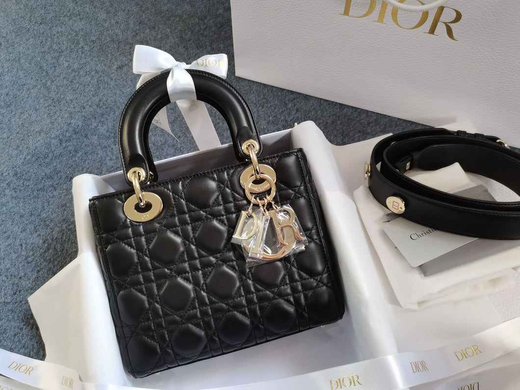 Lady Dior small black, gold hdw