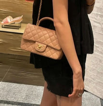 Load image into Gallery viewer, Chanel pink pearl mini top handle lambskin, gold hdw
