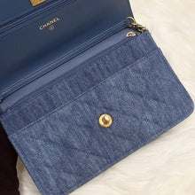 Load image into Gallery viewer, Changel pearl crush woc denim 22c with box, dust bag, chip
