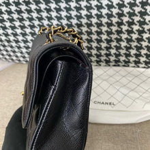 Load image into Gallery viewer, Chanel black caviar medium classic flap, gold hdw, microchip
