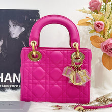 Load image into Gallery viewer, Lady Dior mini in Barbie pink with gold hdw

