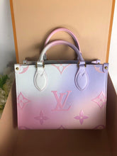 Load image into Gallery viewer, Louis Vuitton On-The-Go sunrise pastel PM with strap, pouch
