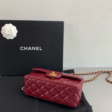 Load image into Gallery viewer, Chanel burgundy red mini 20cm with top handle, gold hdw
