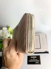 Load image into Gallery viewer, Chanel light pink chevron lambskin wallet
