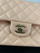 Load image into Gallery viewer, 23S Chanel light beige caviar medium classic flap, gold hdw.

