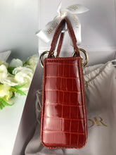 Load image into Gallery viewer, Lady Dior red mini exotic crocodile, full set
