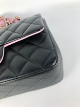 Load image into Gallery viewer, Chanel 23p black / pink two tone mini top handle, light gold hdw
