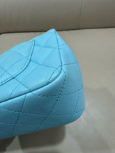 Load image into Gallery viewer, Chanel neon blue lambskin mini rectangular, silver hdw
