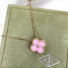 Load image into Gallery viewer, Van Cleef &amp; Arpels (VCA) 2015 limited edition pink porcelain pendant with diamond, rose gold
