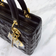 Load image into Gallery viewer, Lady Dior black medium lambskin, gold hdw
