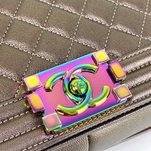 Load image into Gallery viewer, Chanel new medium brown iridescent boy bag, rainbow hdw
