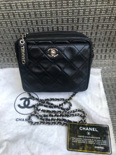 Load image into Gallery viewer, Chanel black vintage lambskin square, silver hdw
