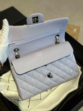 Load image into Gallery viewer, Chanel 21k purple lilac small classic flap caviar, silver hardware
