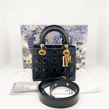 Load image into Gallery viewer, Lady Dior small black with gold hdw
