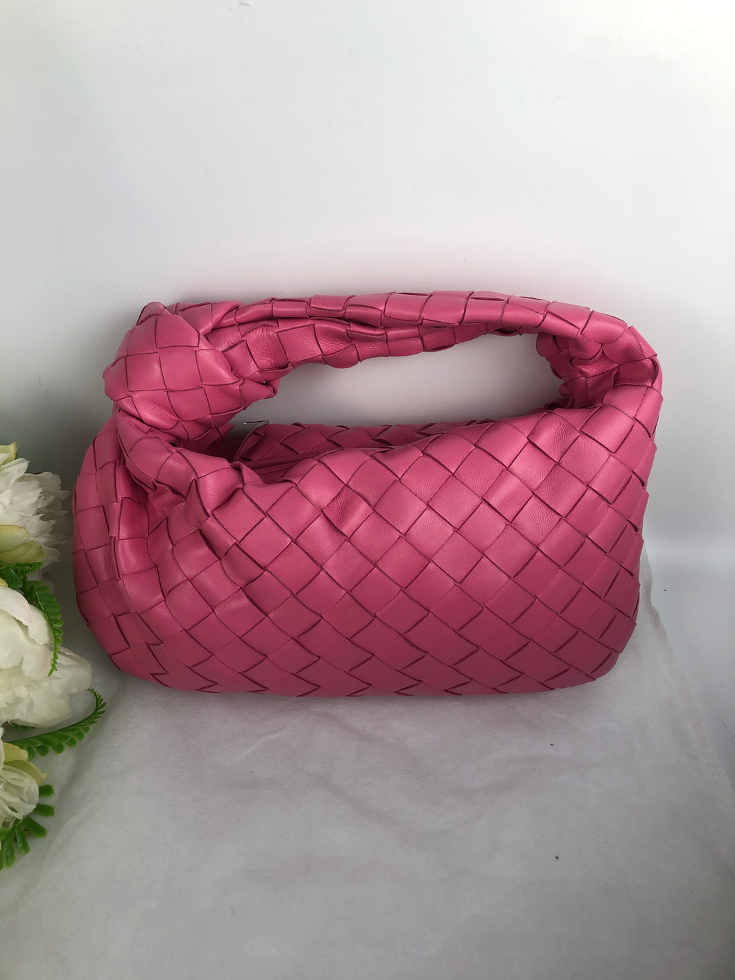 Bottega Venetta mini Jodie in Barbie pink