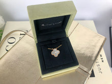 Load image into Gallery viewer, Van Cleef &amp; Arpels (VCA) 2012 holiday mother of pearl (mop) 18k rose gold and diamond pendant
