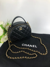 Load image into Gallery viewer, Chanel black lambskin clutch with chain, gold hdw
