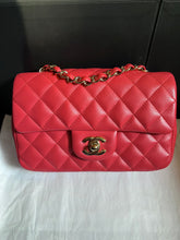 Load image into Gallery viewer, Chanel red/pink mini lambskin rectangular, gold hdw
