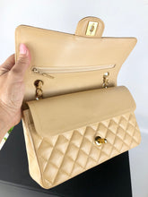 Load image into Gallery viewer, Chanel beige caviar medium classic flap, gold hdw
