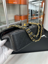 Load image into Gallery viewer, Chanel small black caviar classic flap, gold hdw chip
