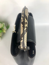 Load image into Gallery viewer, Louis Vuitton 2023 black capucines BB in taurillon leather with gold hardware and snakeskin handle
