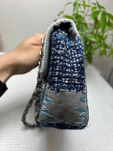 Load image into Gallery viewer, Very Rare Chanel denim patchwork bag medium with silver hdw
