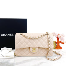 Load image into Gallery viewer, Chanel 22c light beige caviar medium classic flap, light gold hdw
