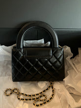 Load image into Gallery viewer, Chanel black Kelly shopper nano (larger size) in shiny crinkled calfskin, gold hdw
