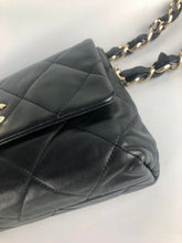 Load image into Gallery viewer, Chanel black woven logo flap from 2021 cruise collection, gold hdw
