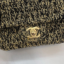 Load image into Gallery viewer, Chanel mini square, gold and black tweed
