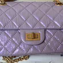 Load image into Gallery viewer, Chanel 24P mini reissue lilac purple, with aged gold hardware
