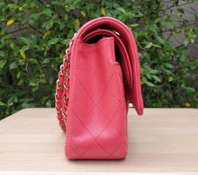Load image into Gallery viewer, Chanel dark pink caviar medium classic flap, gold hdw

